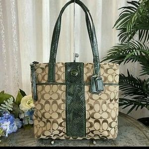 Coach Signature Stripe Python Purse